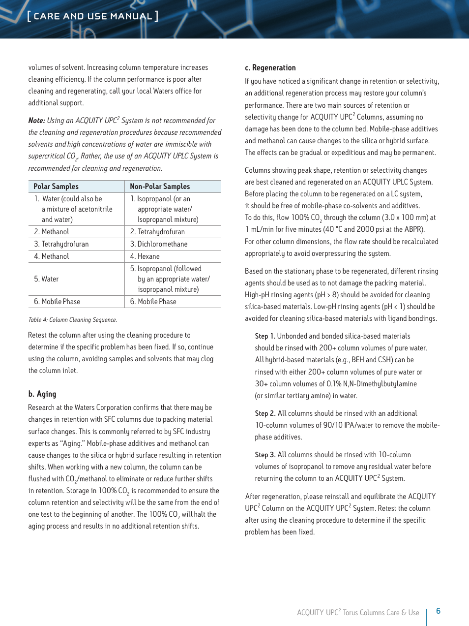 Care and use manual | Waters ACQUITY UPC2 BEH, HSS, and CSH Columns User Manual | Page 6 / 8