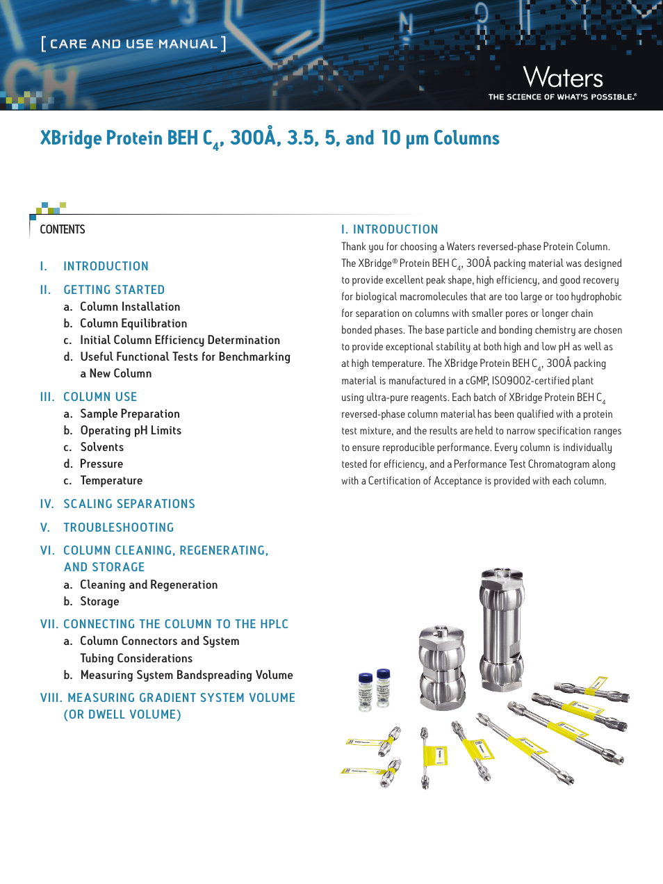 Waters XBridge Protein BEH, C4, 300A, 3.5 µm Columns User Manual | 11 pages