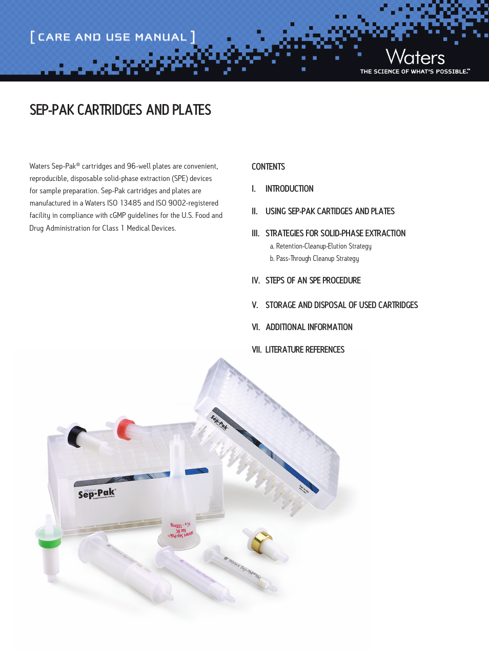 Waters Sep-Pak Cartridges and Plates User Manual | 6 pages