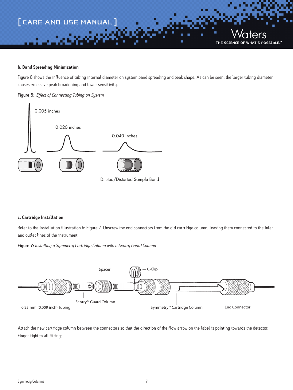 Care and use manual | Waters Symmetry Columns User Manual | Page 7 / 10