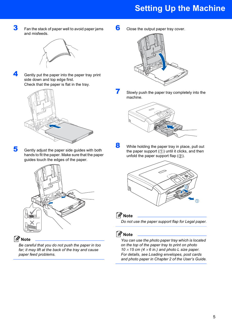 Setting up the machine | Brother DCP-750CW User Manual | Page 7 / 51