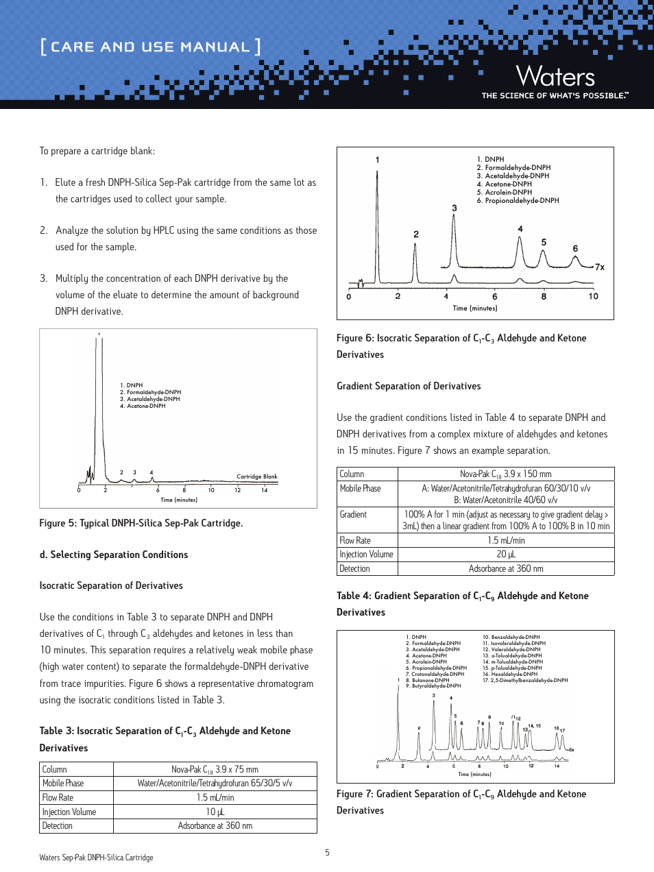 Care and use manual, Through c, Aldehyde and ketone derivatives | Waters Sep-Pak DNPH-Silica Cartridges User Manual | Page 5 / 11