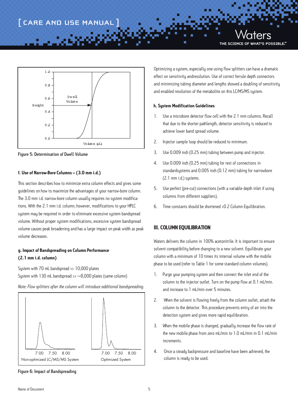 Care and use manual | Waters PAH Columns User Manual | Page 5 / 7