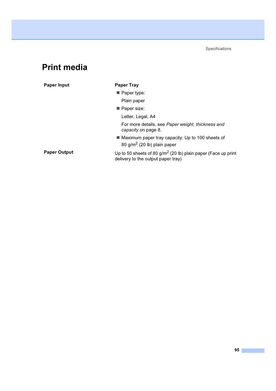 Print media | Brother IntelliFAX 1360 User Manual | Page 103 / 114