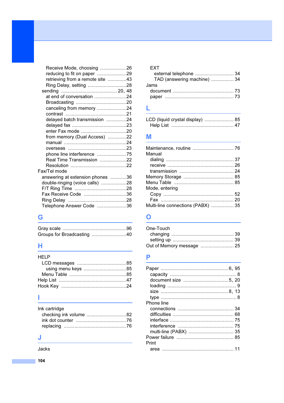 Brother IntelliFAX 1360 User Manual | Page 112 / 114