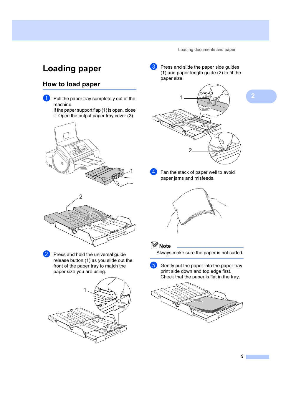 Loading paper, How to load paper | Brother IntelliFAX 1360 User Manual | Page 17 / 114