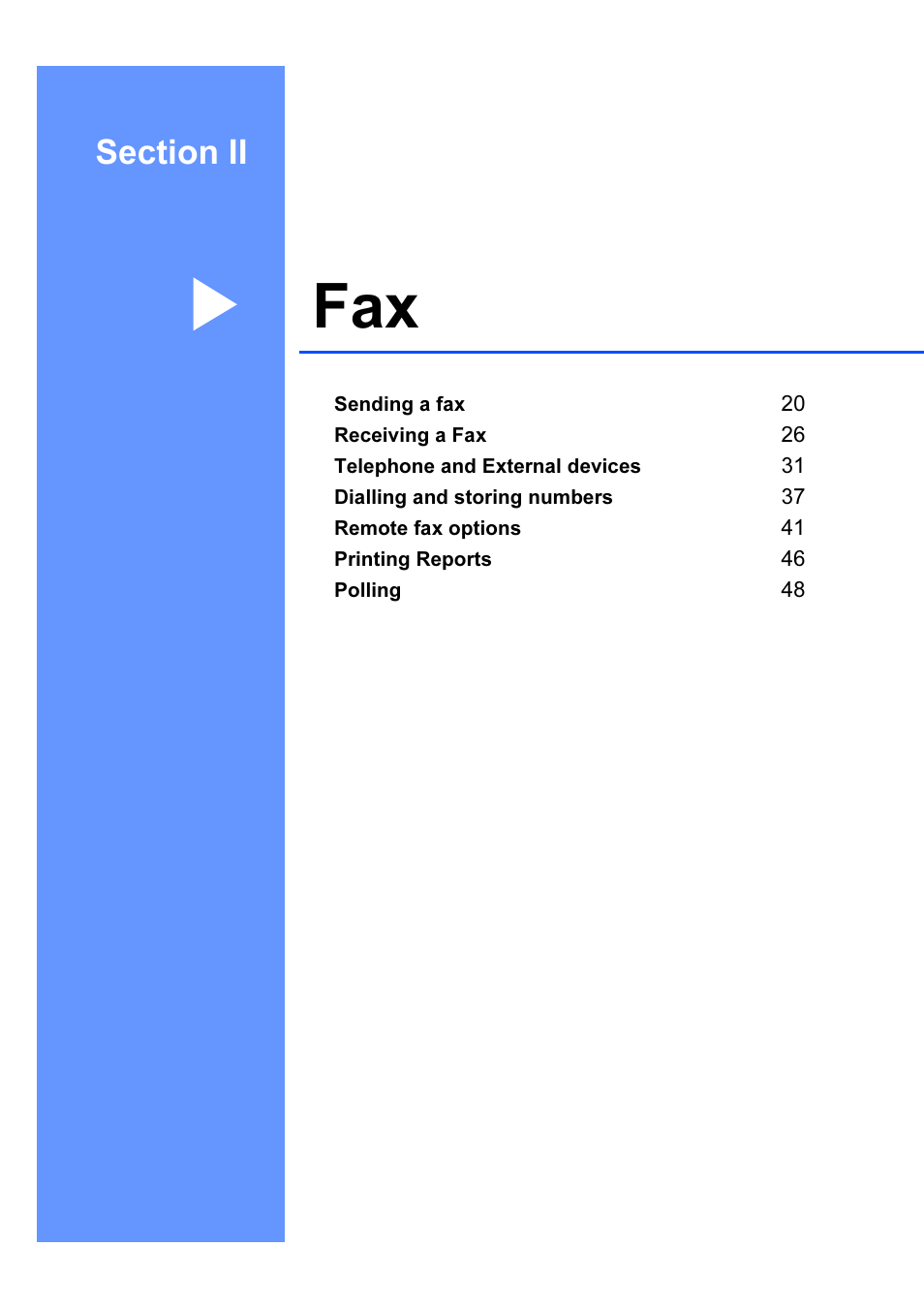 Section ii fax | Brother IntelliFAX 1360 User Manual | Page 27 / 114