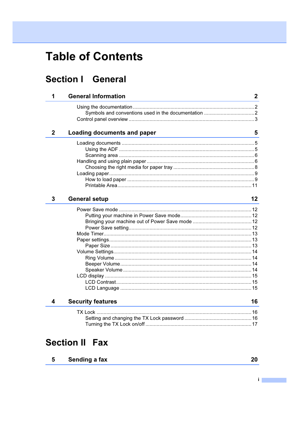 Brother IntelliFAX 1360 User Manual | Page 3 / 114