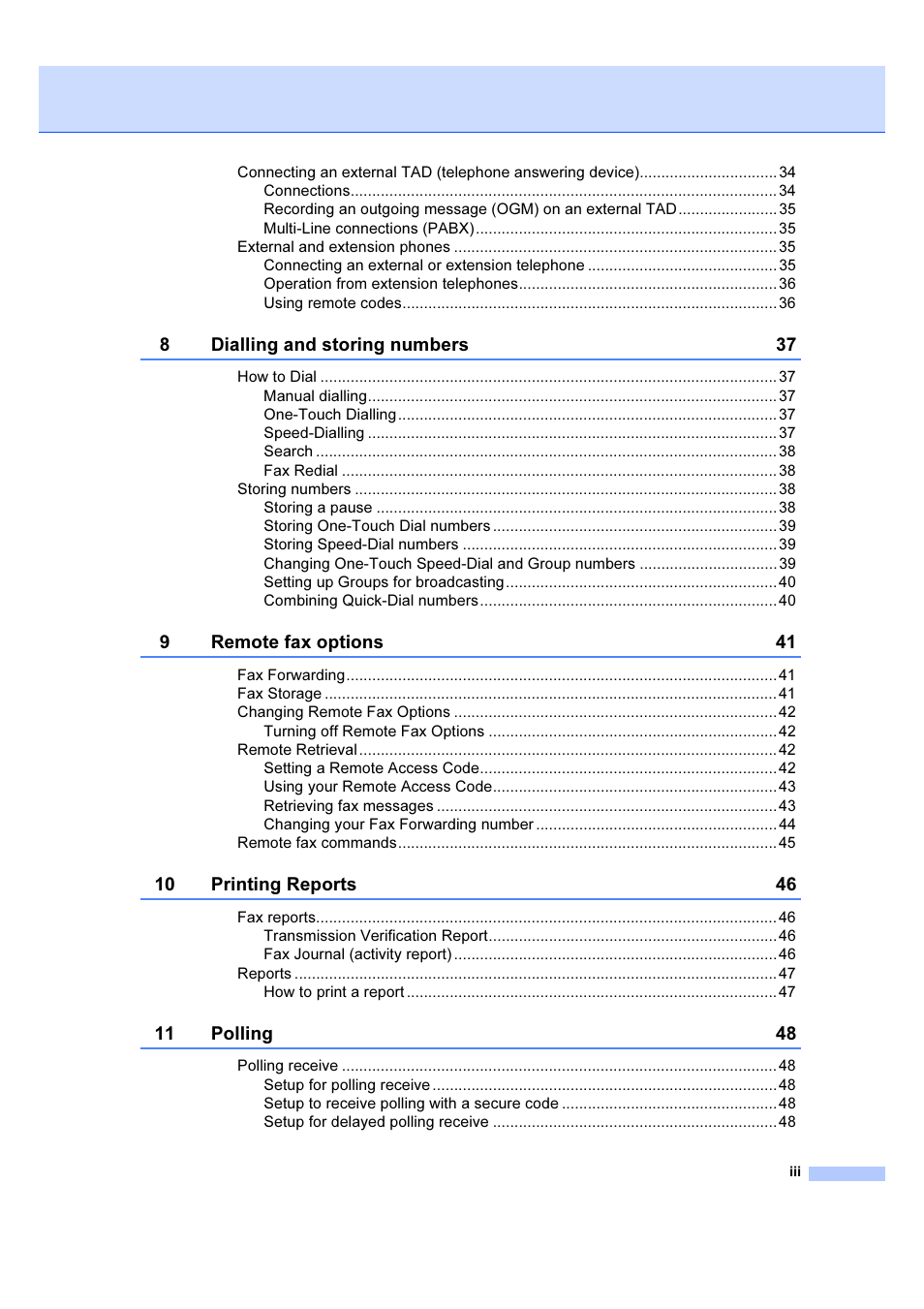 Brother IntelliFAX 1360 User Manual | Page 5 / 114