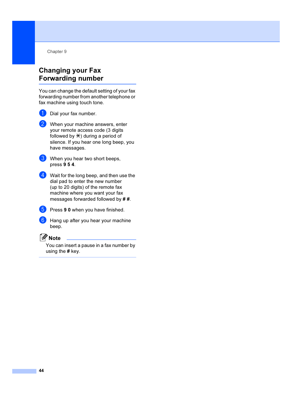 Changing your fax forwarding number | Brother IntelliFAX 1360 User Manual | Page 52 / 114