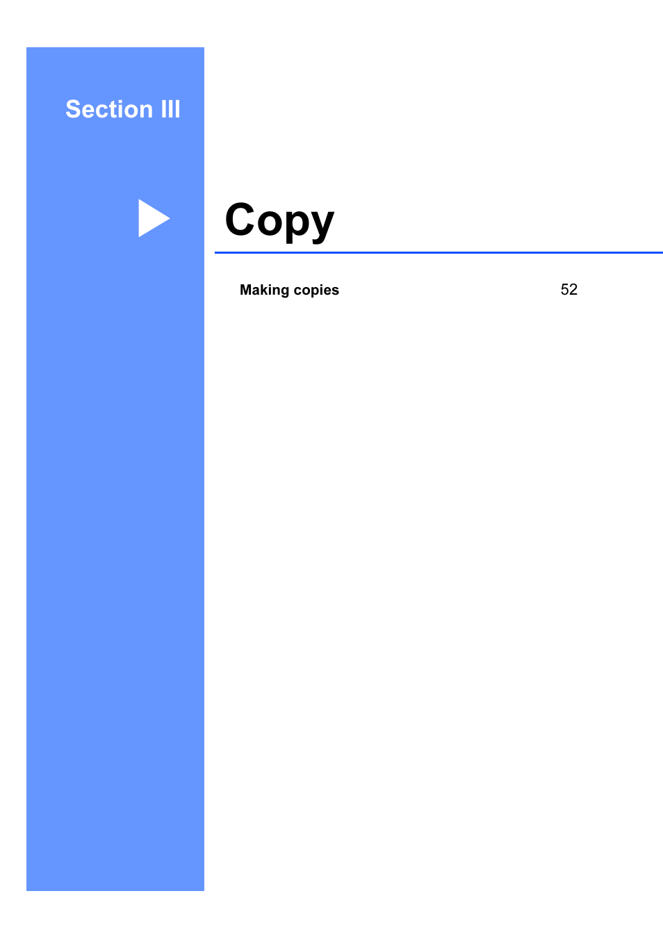 Section iii copy, Copy | Brother IntelliFAX 1360 User Manual | Page 59 / 114