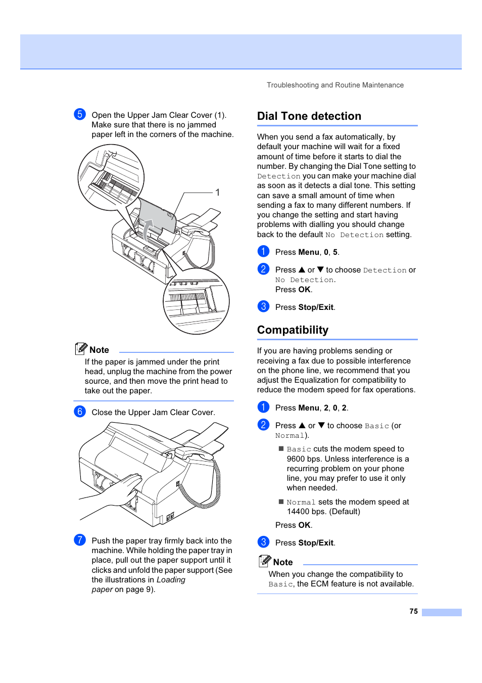 Dial tone detection, Compatibility, Dial tone detection compatibility | Brother IntelliFAX 1360 User Manual | Page 83 / 114