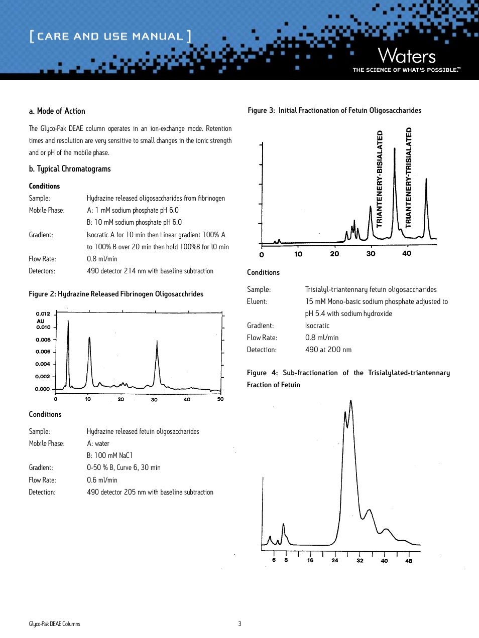 Care and use manual | Waters Glyco-Pak DEAE Columns User Manual | Page 3 / 7