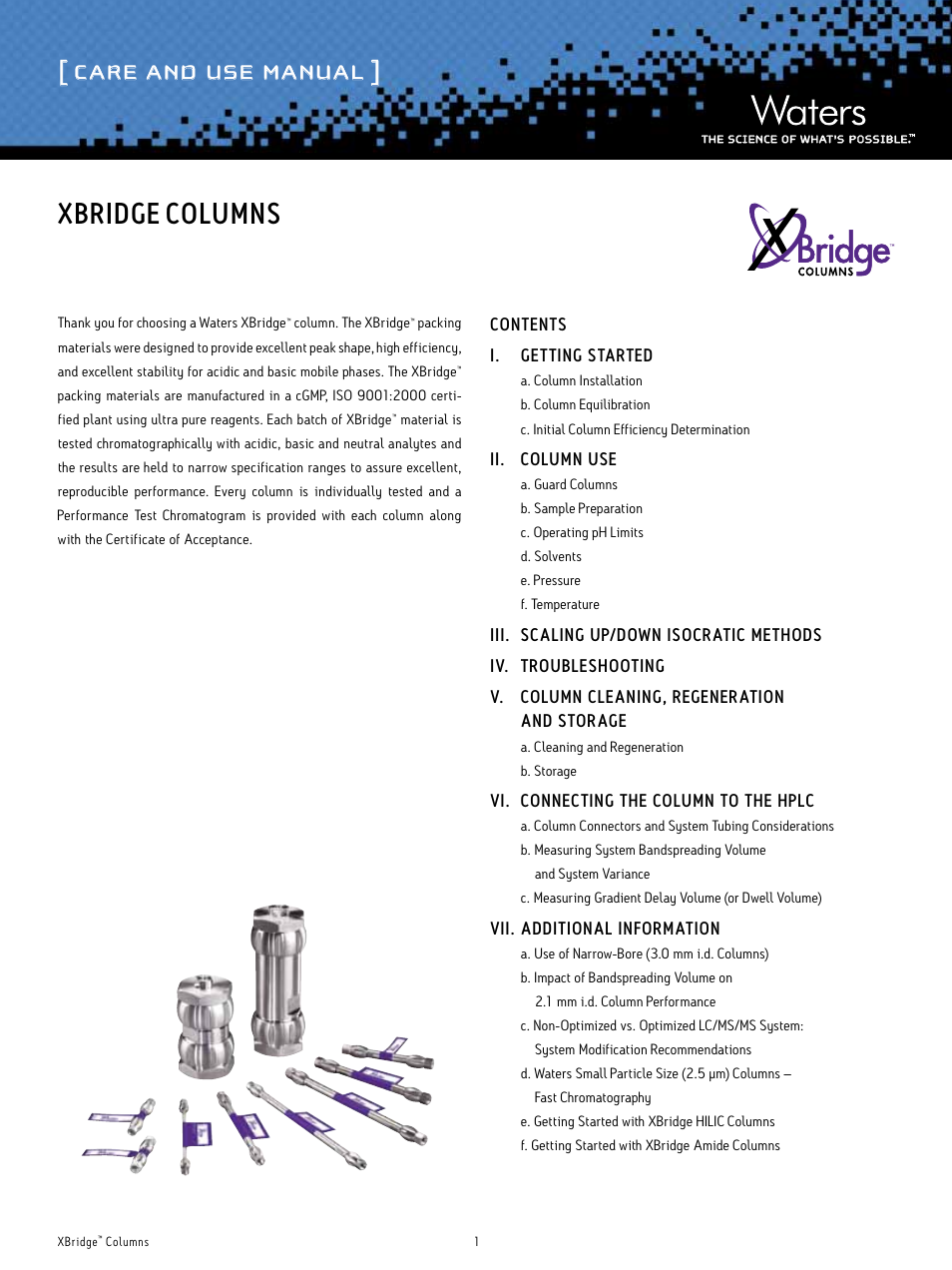 Waters XBridge Columns User Manual | 12 pages
