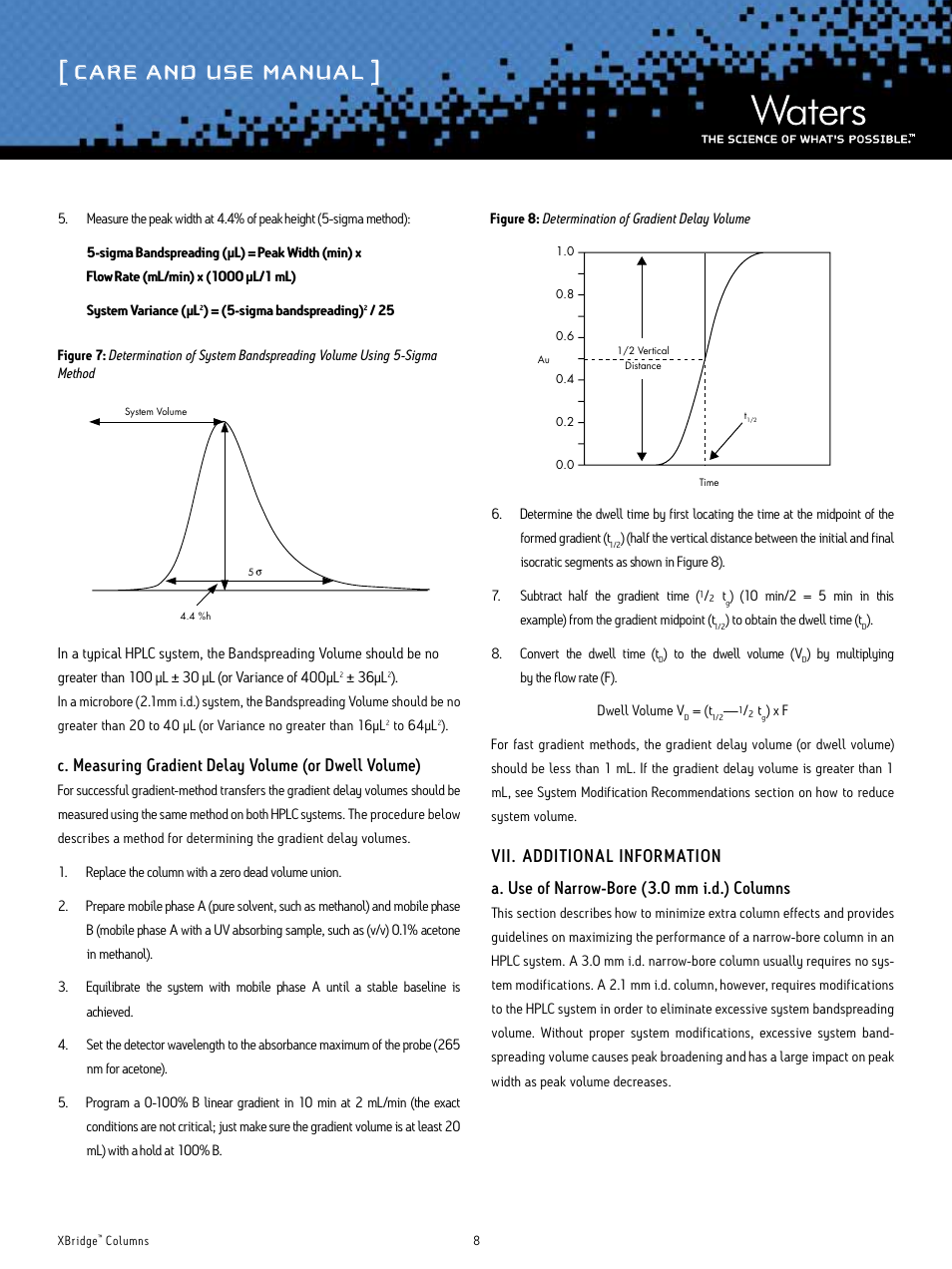 Care and use manual | Waters XBridge Columns User Manual | Page 8 / 12