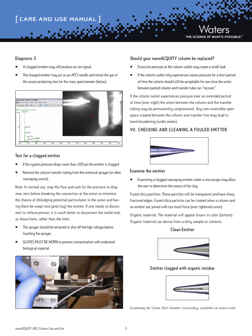 Care and use manual | Waters nanoACQUITY UPLC Columns User Manual | Page 5 / 9