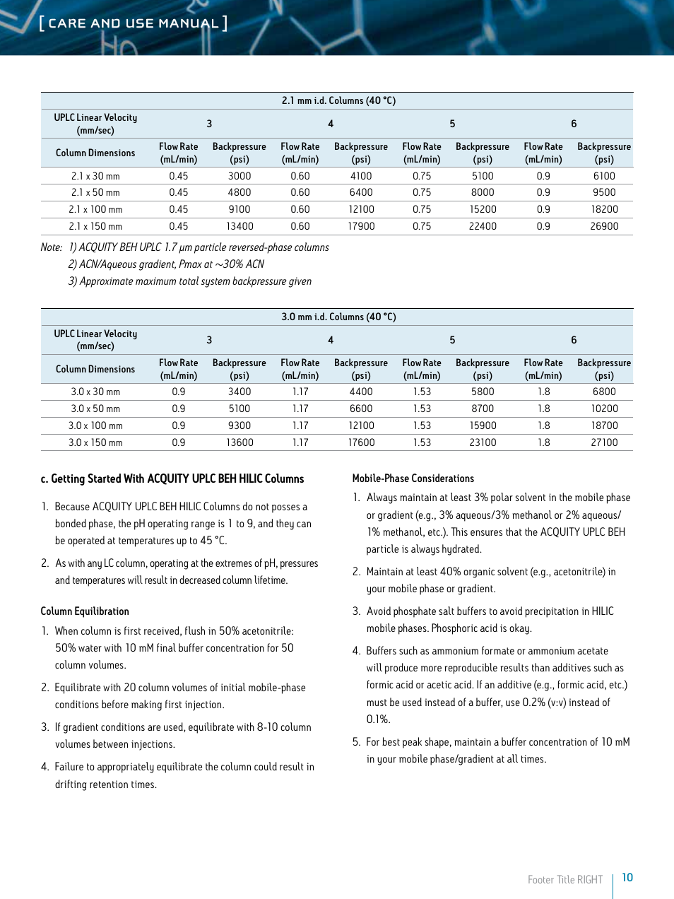Care and use manual | Waters ACQUITY UPLC BEH Columns User Manual | Page 10 / 13