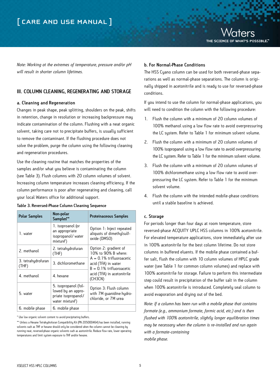 Care and use manual | Waters ACQUITY UPLC HSS Columns User Manual | Page 5 / 9