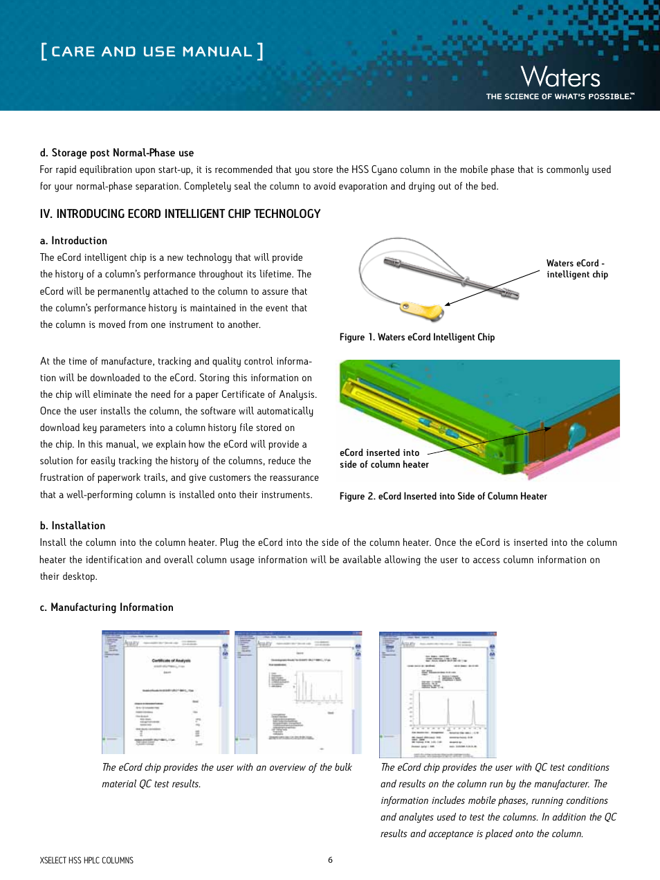 Care and use manual | Waters ACQUITY UPLC HSS Columns User Manual | Page 6 / 9