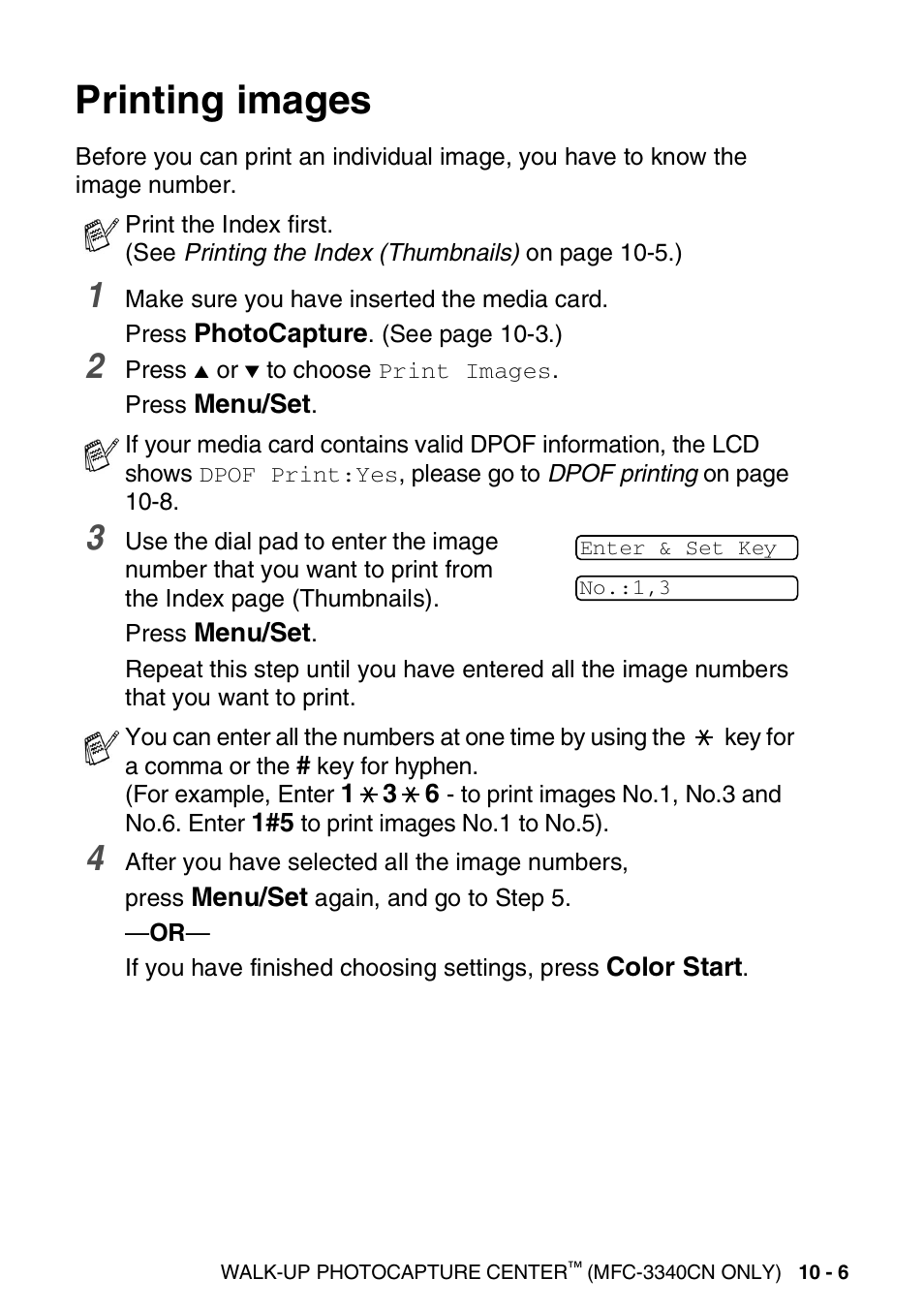 Printing images, Printing images -6 | Brother FAX 1840C User Manual | Page 128 / 231