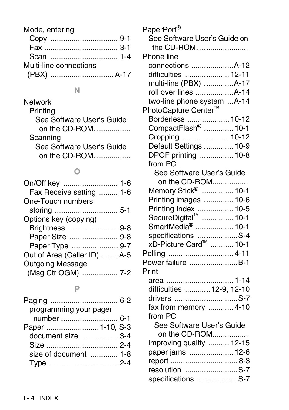 Brother FAX 1840C User Manual | Page 223 / 231