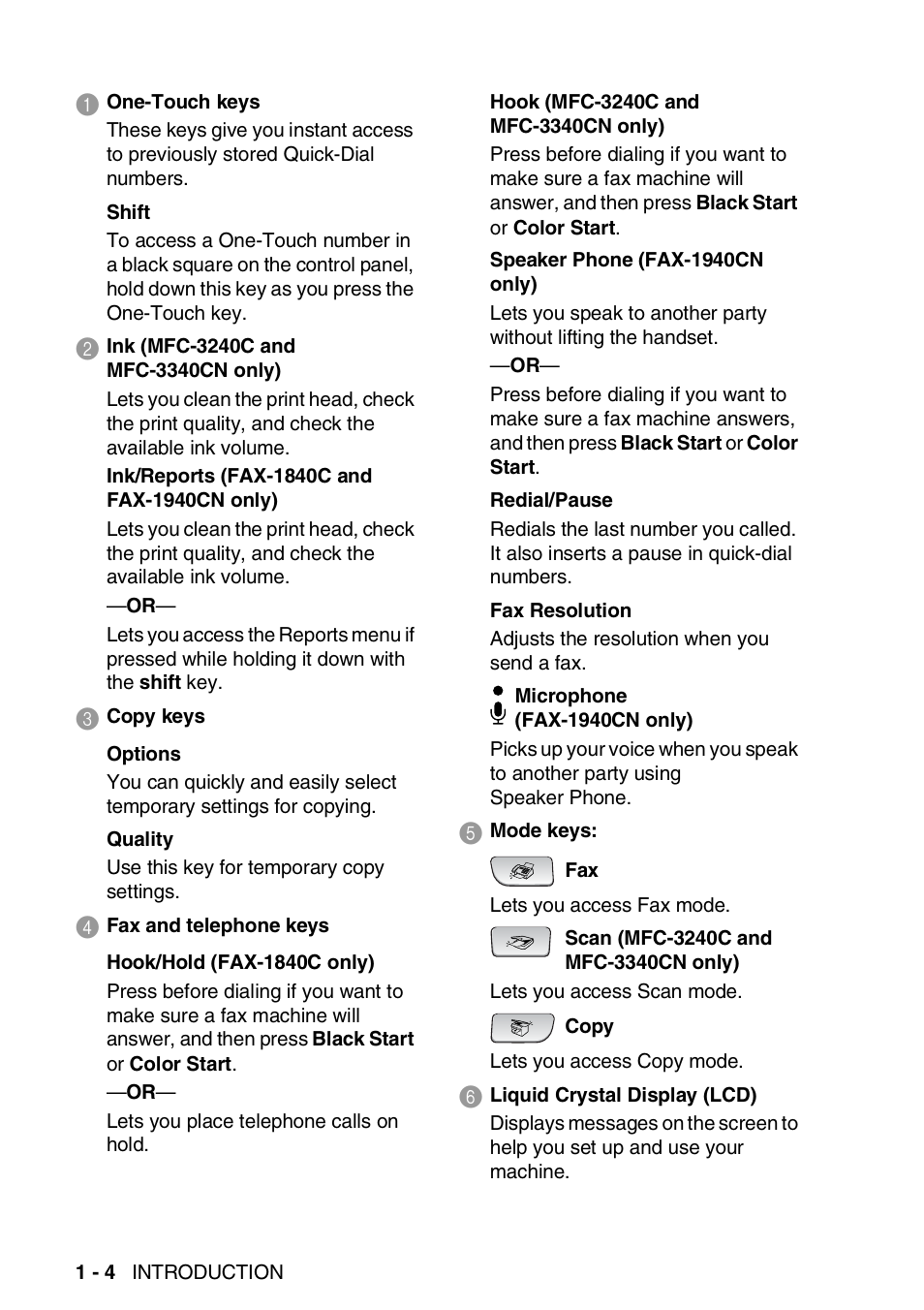 Brother FAX 1840C User Manual | Page 25 / 231