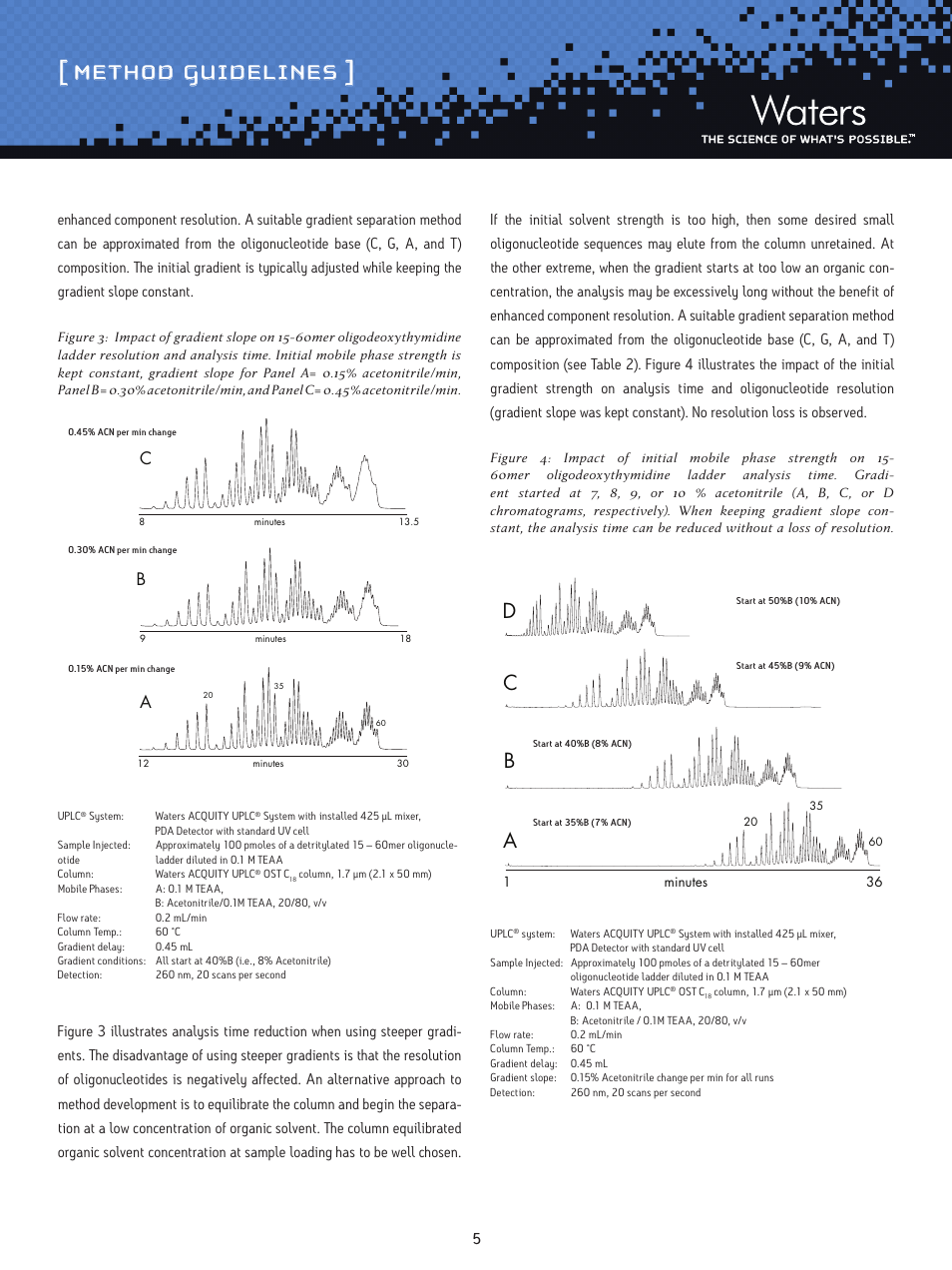 Method guidelines, Dc a b, Ca b | Waters Oligonucleotide Separation Technology ACQUITY UPLC C18 Column User Manual | Page 5 / 7