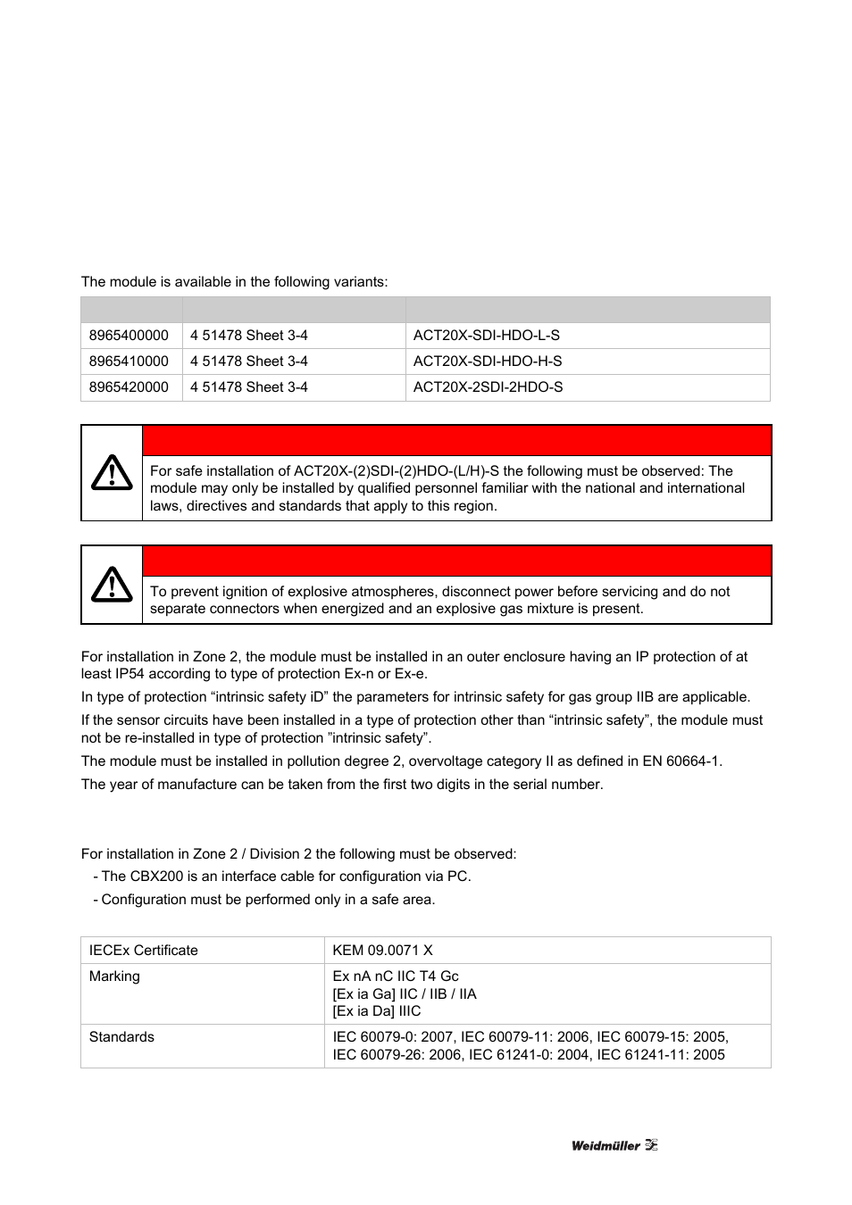 Iecex installation drawing | Weidmuller ACT20X User Manual | Page 103 / 182