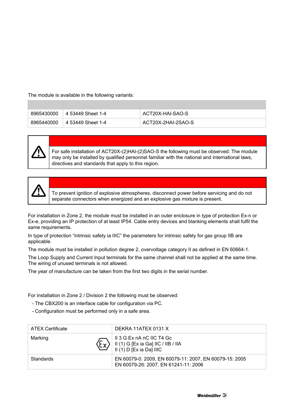 Atex installation drawing | Weidmuller ACT20X User Manual | Page 139 / 182