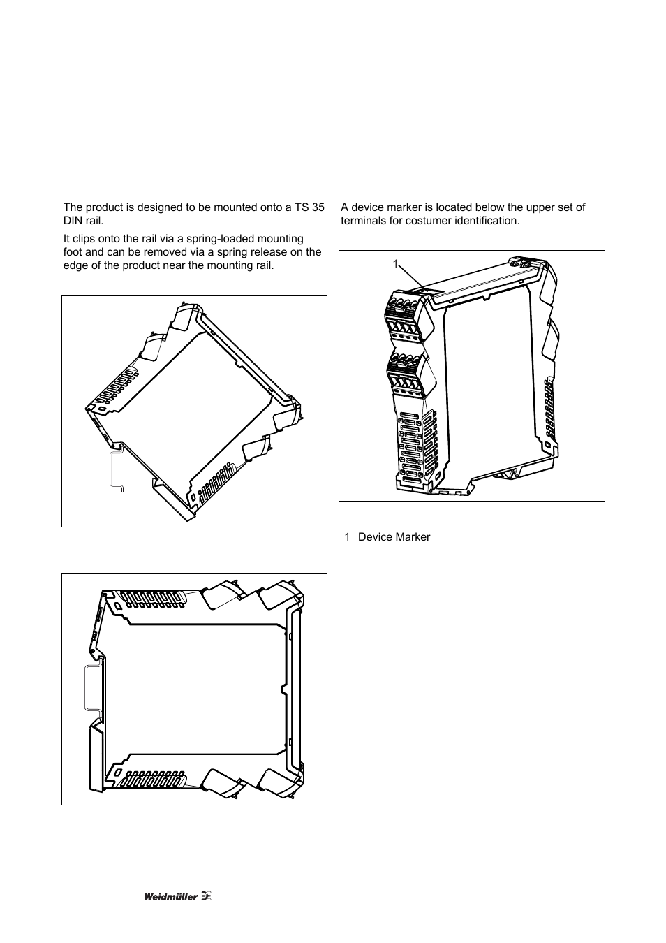 3 mounting, 4 marking, Mounting | Marking | Weidmuller ACT20X User Manual | Page 16 / 182