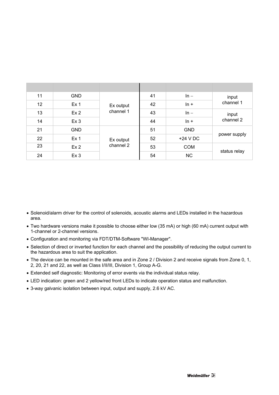 3 electrical connections, 4 specifications, Features | Electrical connections, Specifications | Weidmuller ACT20X User Manual | Page 39 / 182