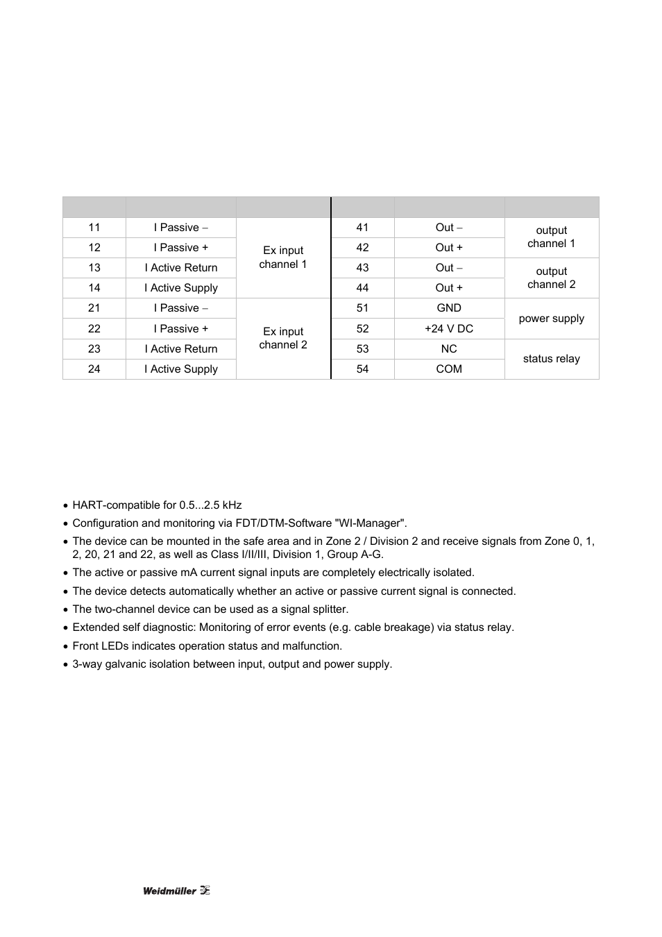 3 electrical connections, 4 specifications, Features | Electrical connections, Specifications | Weidmuller ACT20X User Manual | Page 56 / 182