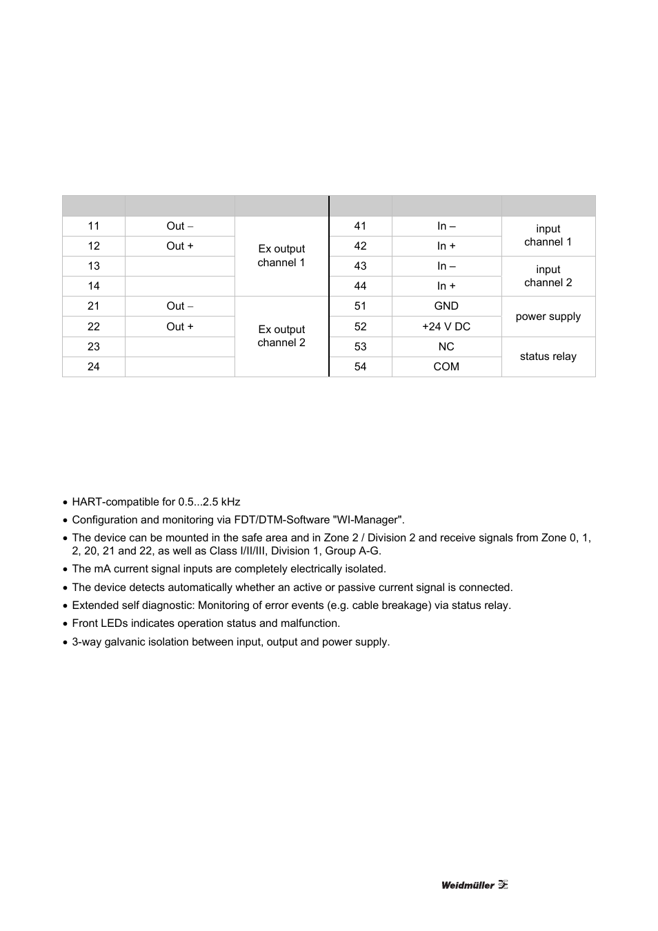 3 electrical connections, 4 specifications, Features | Electrical connections, Specifications | Weidmuller ACT20X User Manual | Page 63 / 182