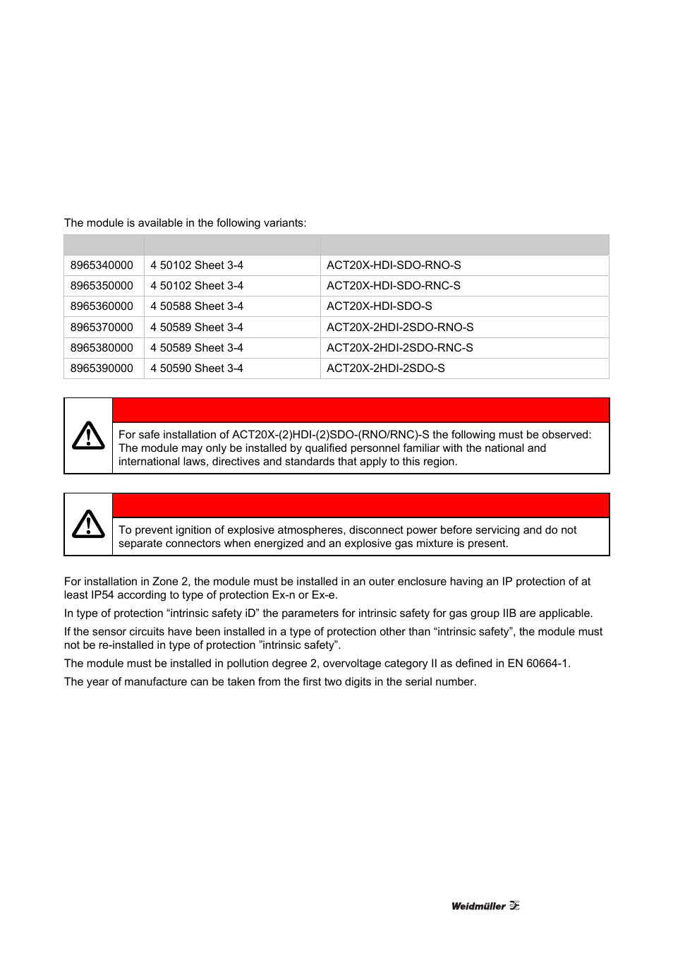 Iecex installation drawing | Weidmuller ACT20X User Manual | Page 73 / 182