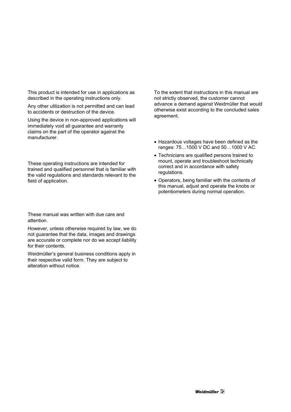 Safety instructions, 1 approved use, 2 qualified personnel | 3 accuracy of the technical documentation, 4 liability, 5 definitions, Approved use, Qualified personnel, Accuracy of the technical documentation, Liability | Weidmuller ACT20X User Manual | Page 9 / 182