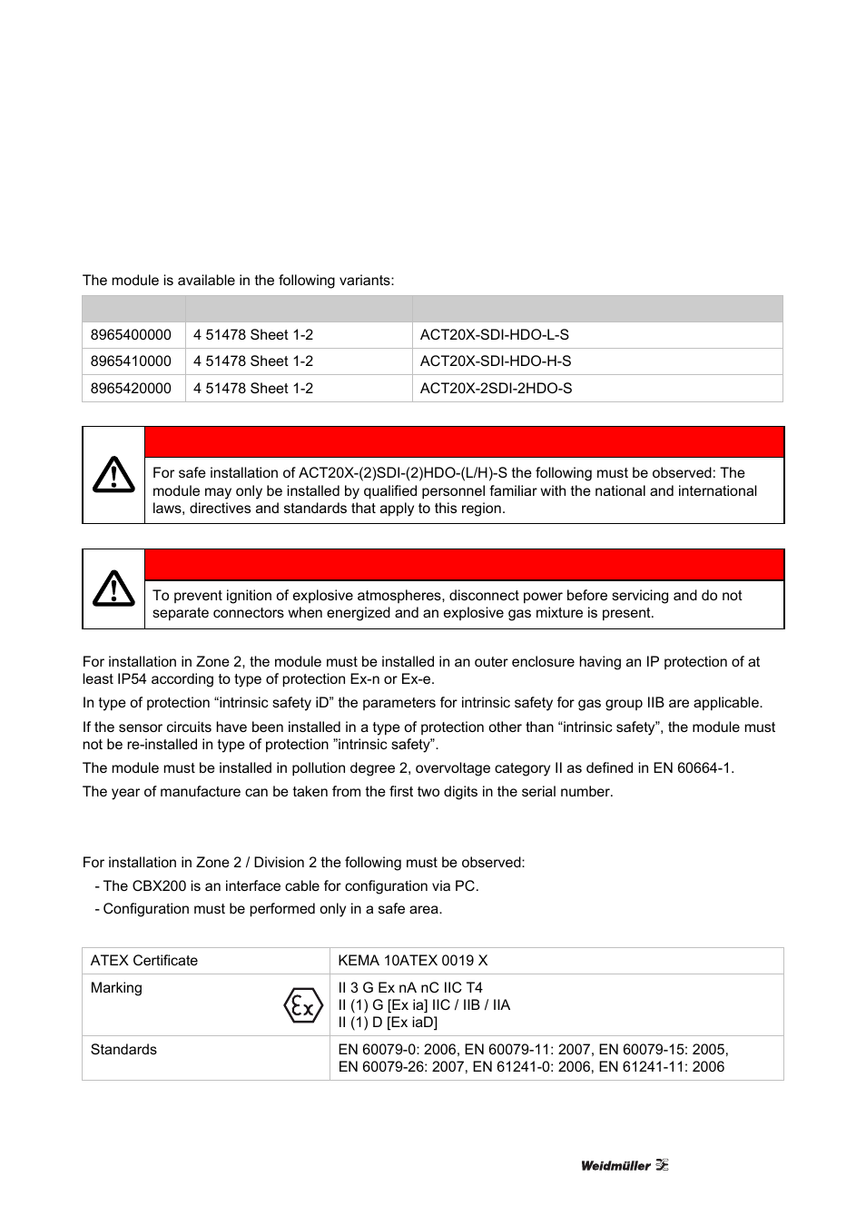 Atex installation drawing | Weidmuller ACT20X User Manual | Page 99 / 182