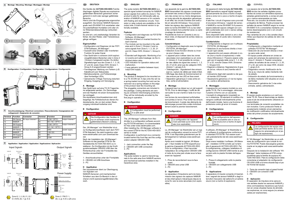 Weidmuller ACT20X-HDI-SDO: NAMUR pulse isolator User Manual | Page 2 / 2