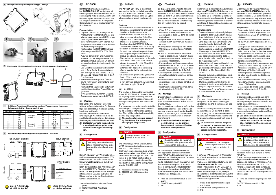 Weidmuller ACT20X-SDI-HDO: Solenoid/Alarm driver User Manual | Page 2 / 2