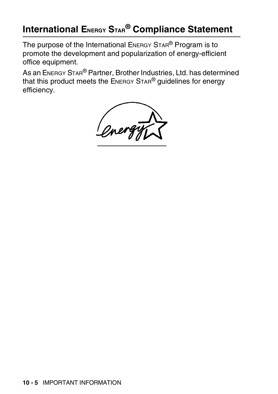 International energy star® compliance statement, International e, Nergy | Compliance statement -5, Compliance statement | Brother MFC-5440CN User Manual | Page 125 / 211