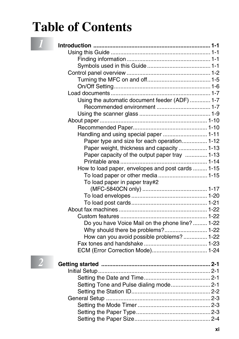 Brother MFC-5440CN User Manual | Page 13 / 211