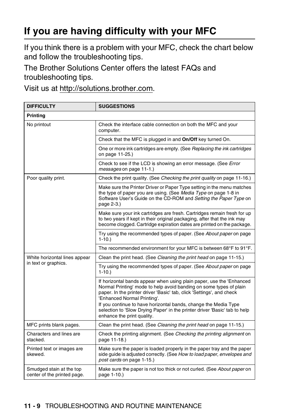 If you are having difficulty with your mfc, If you are having difficulty with your mfc -9 | Brother MFC-5440CN User Manual | Page 137 / 211