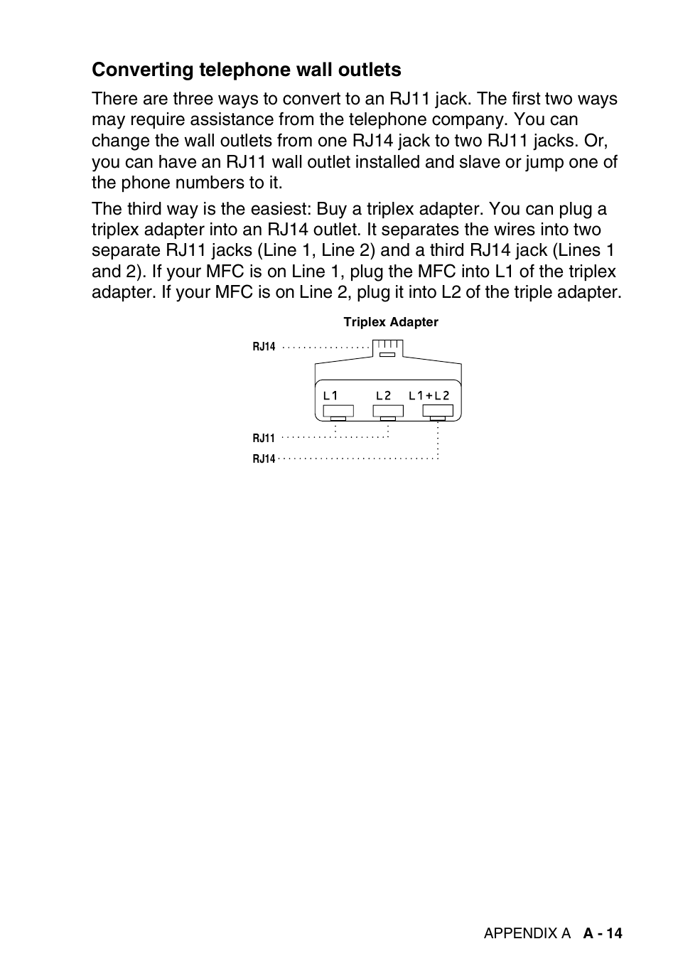 Converting telephone wall outlets | Brother MFC-5440CN User Manual | Page 170 / 211