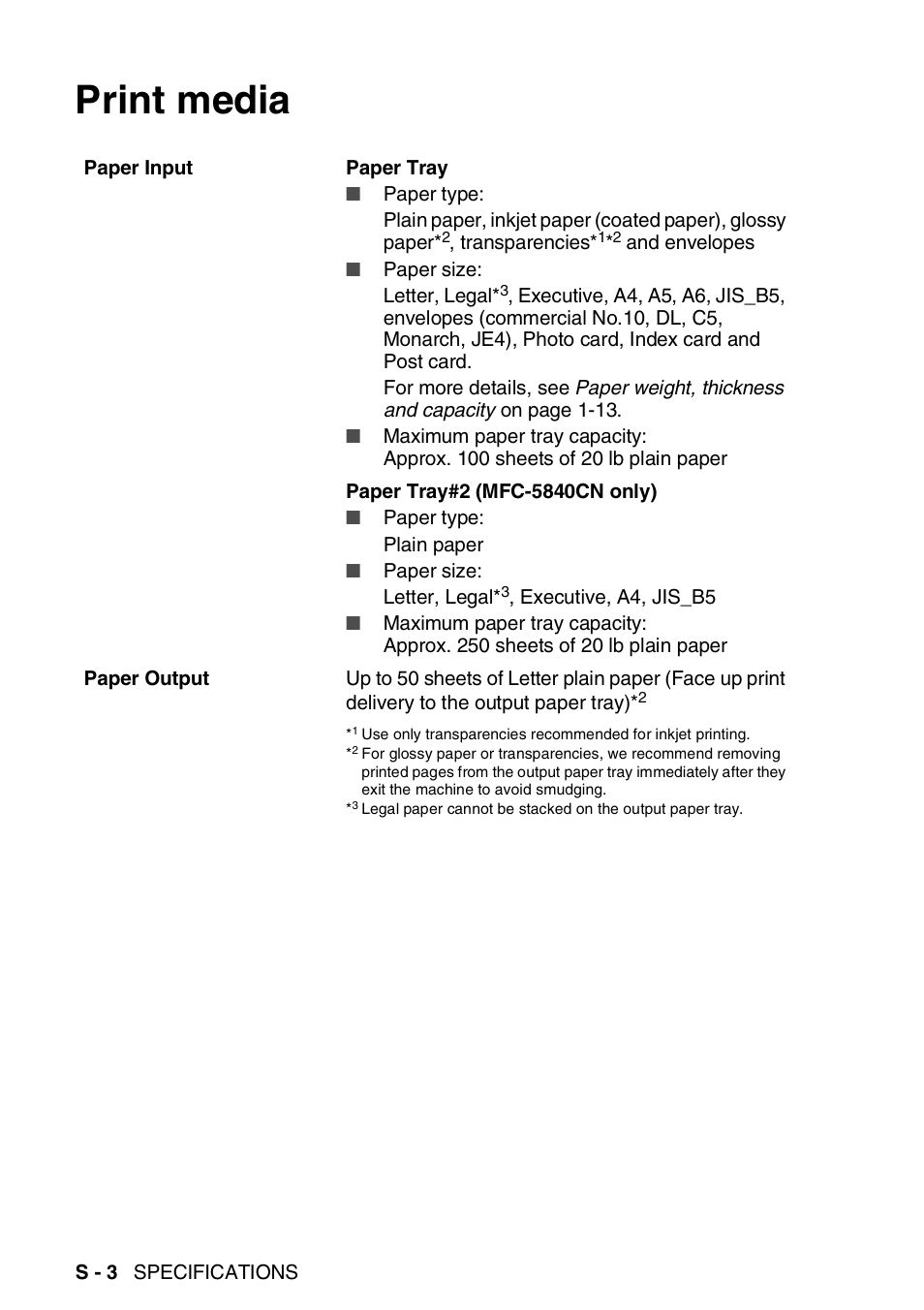 Print media | Brother MFC-5440CN User Manual | Page 193 / 211