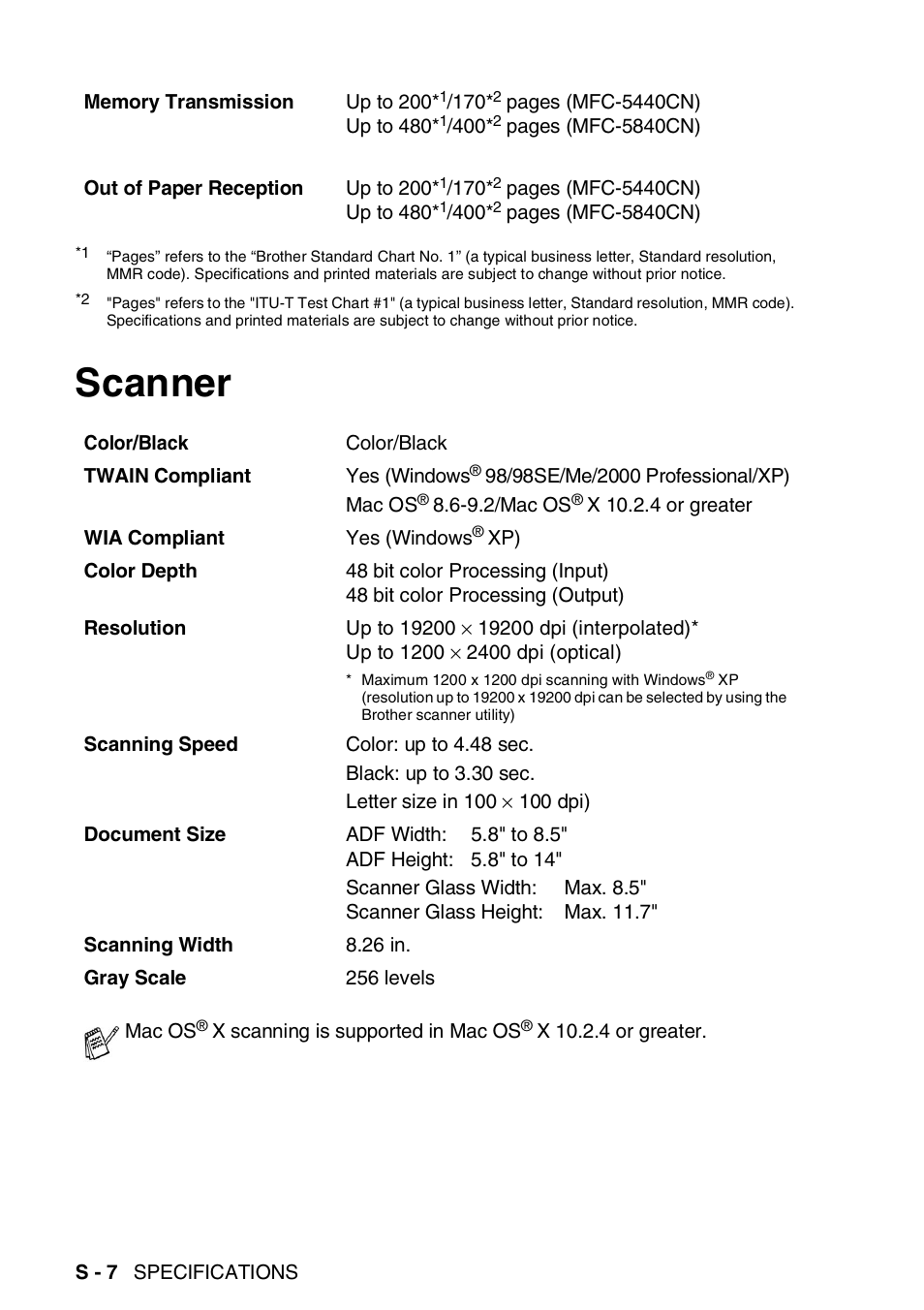 Scanner | Brother MFC-5440CN User Manual | Page 197 / 211