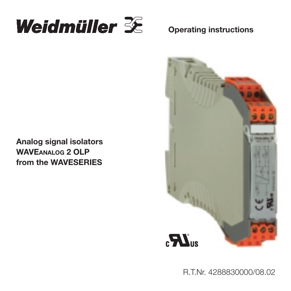 Weidmuller WAVE Analog 2 OLP User Manual | 7 pages