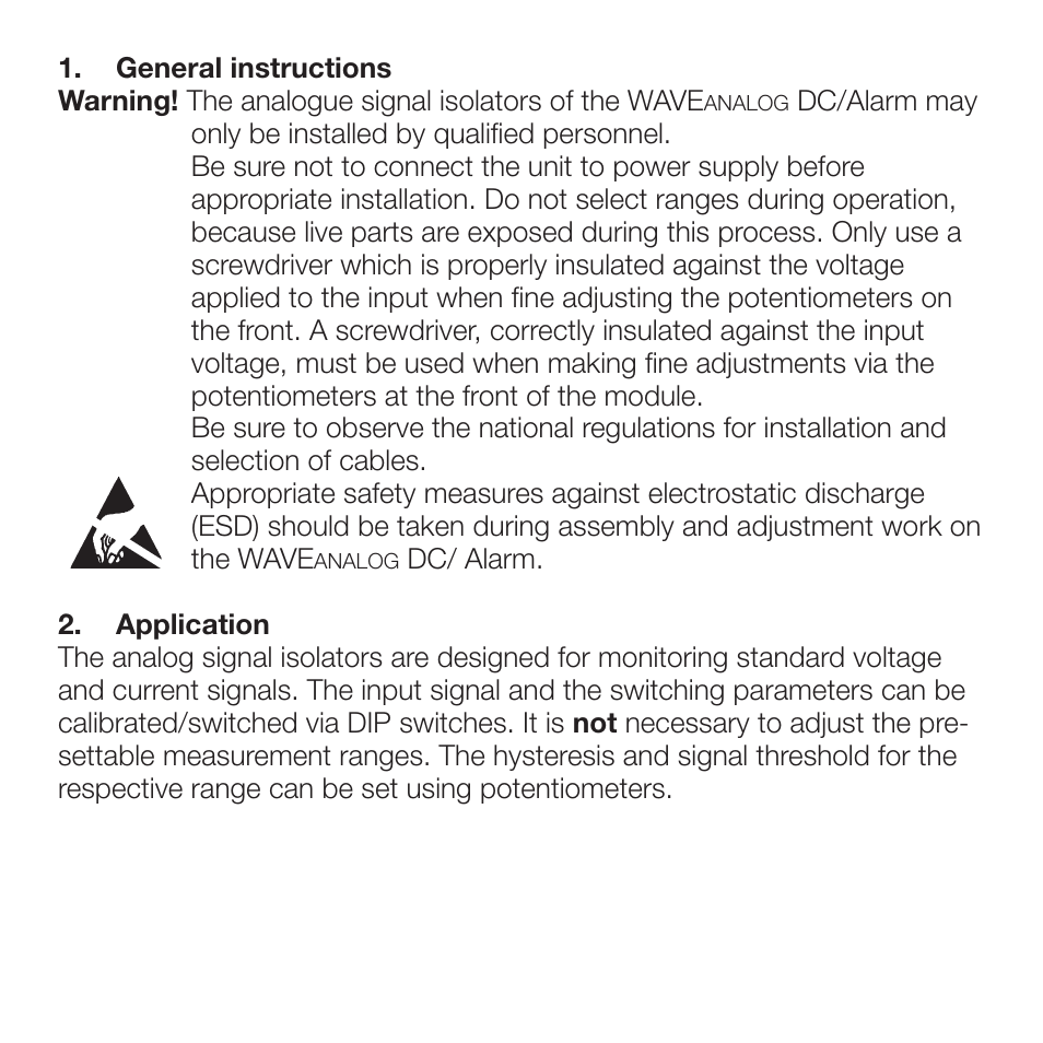 Weidmuller WAVE Analog DC Alarm User Manual | Page 3 / 10