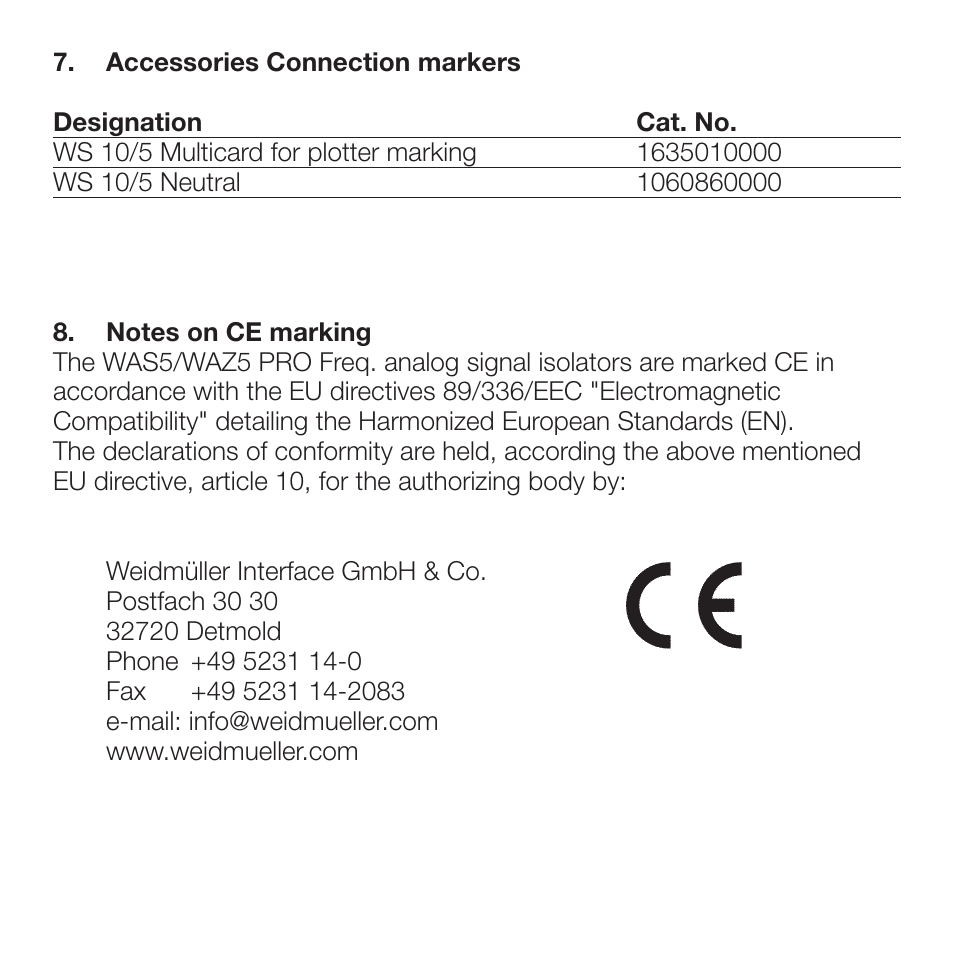 Weidmuller WAVE Analog OLP User Manual | Page 7 / 7