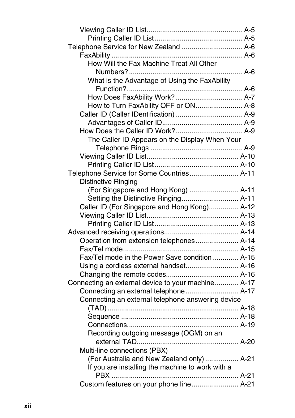 Brother FAX-3240C User Manual | Page 14 / 192