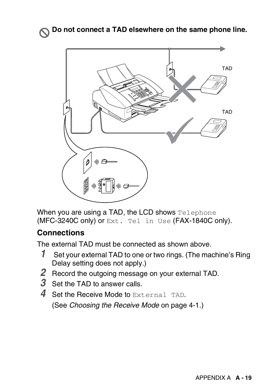 Connections | Brother FAX-3240C User Manual | Page 158 / 192