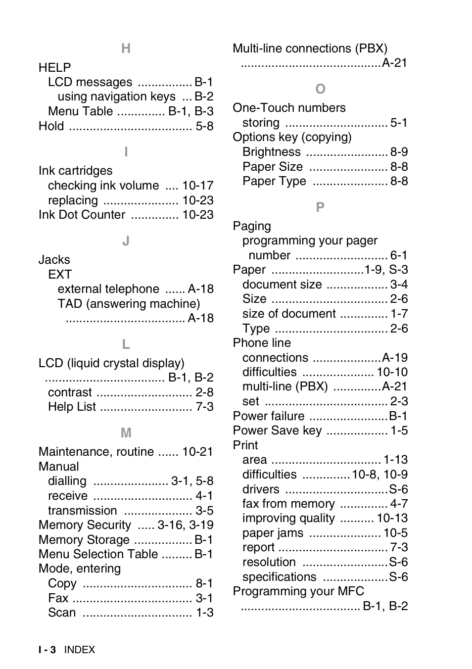 Brother FAX-3240C User Manual | Page 187 / 192
